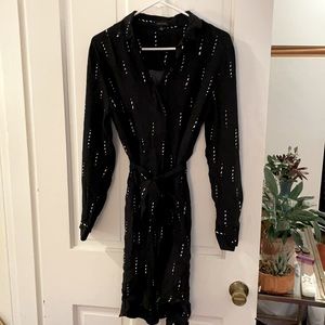 Ann Taylor pattern tie shirt dress sz M